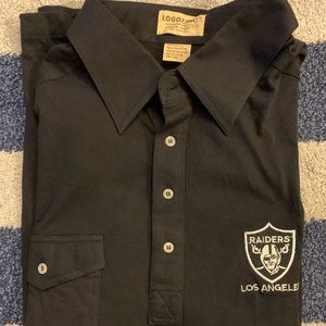 VINTAGE Vegas Raiders LA Los Angeles Oakland 80s Black Polo Logo 7 XXL NFL RARE